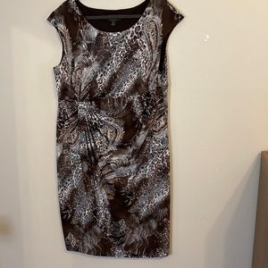 Dress by Annected, sz 18W, color brown and bluish gray design